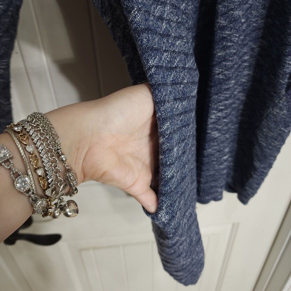 Kerisma Tunic Sweater Womens L/XL Blue Heathered Ribbed Pockets Long Sleeve - Picture 7 of 10